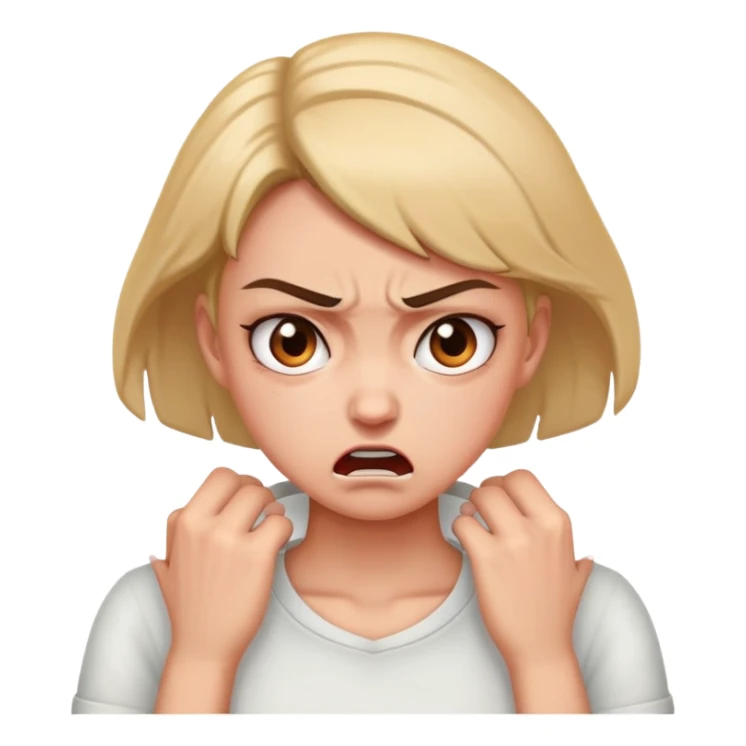 girl with hands on her neck angry sticker