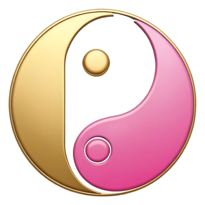 Yin Yang gold and pink sticker