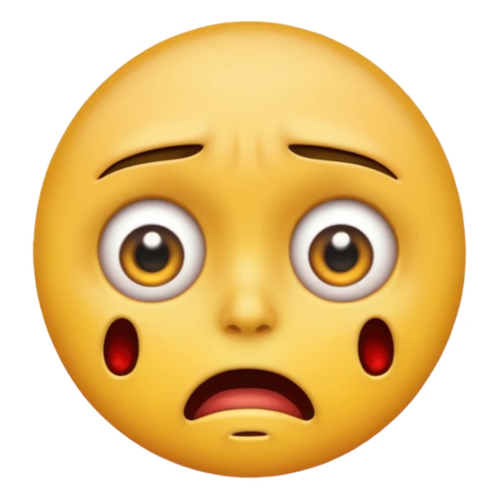 horror emoji face, sweating, eyes darting, anxious and scared sticker