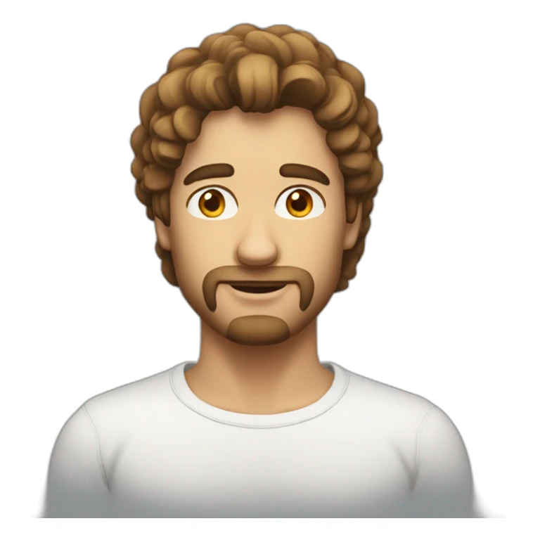 homme blanc avec cheveux brun long sticker