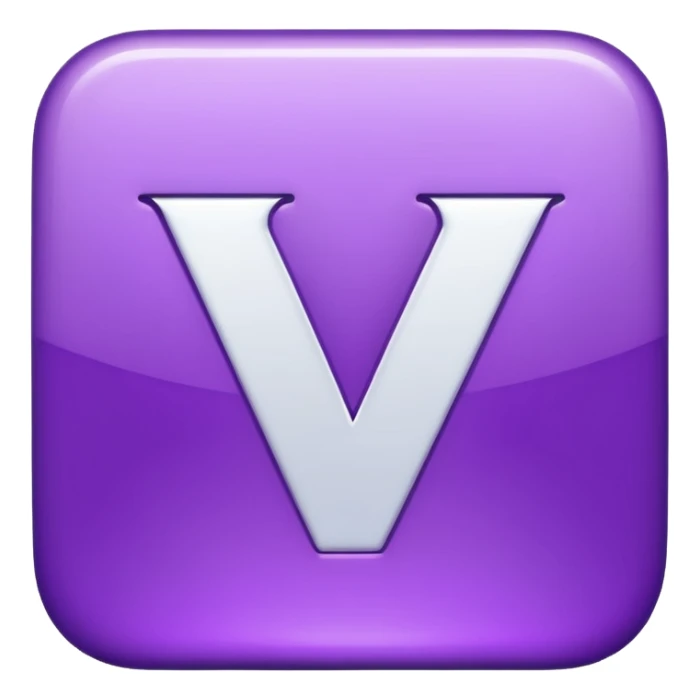 generate an emoji for the letter v inside a square sticker