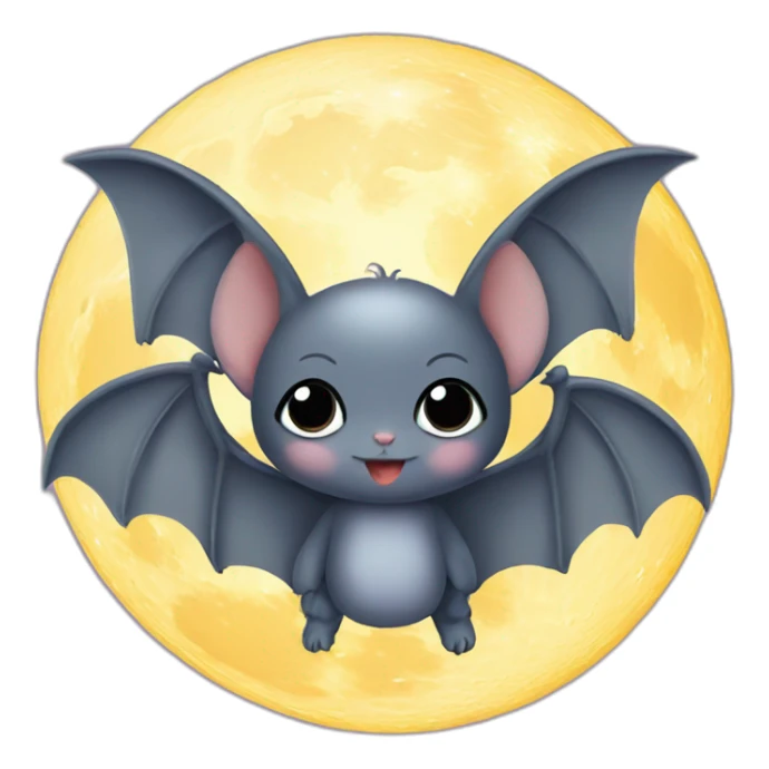 baby bat wings in front of moon sticker