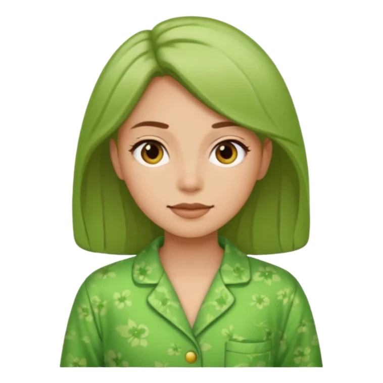 woman with green cpijamas sticker