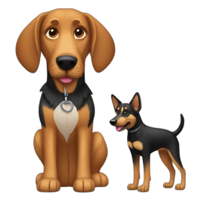 coonhound and German shepherd mix dog walking sticker