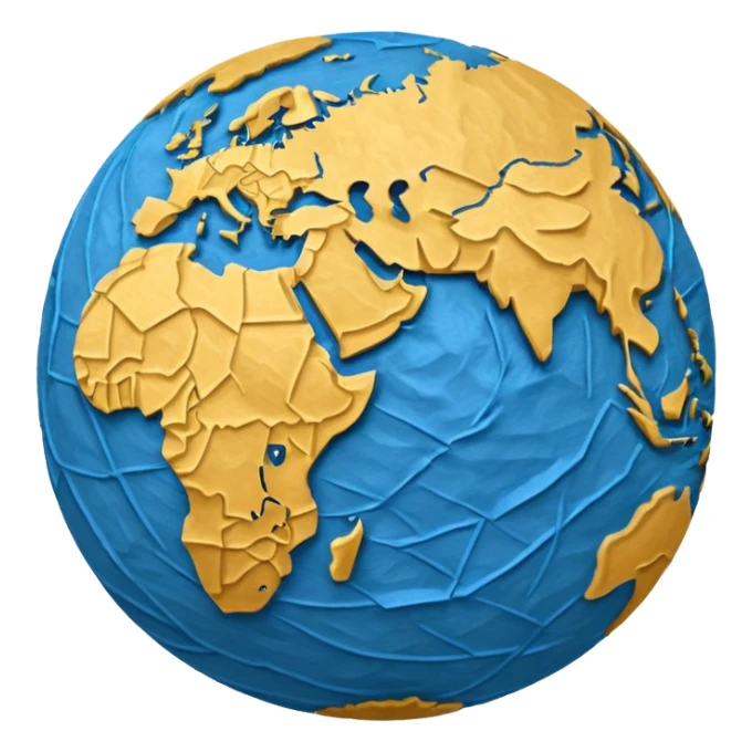 Papier-Mâché only Globe , with more paper feel sticker