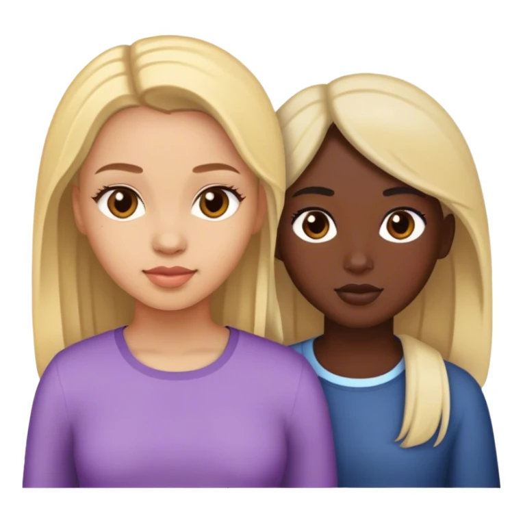 3 girls 2 light skin 1 dark skin sticker