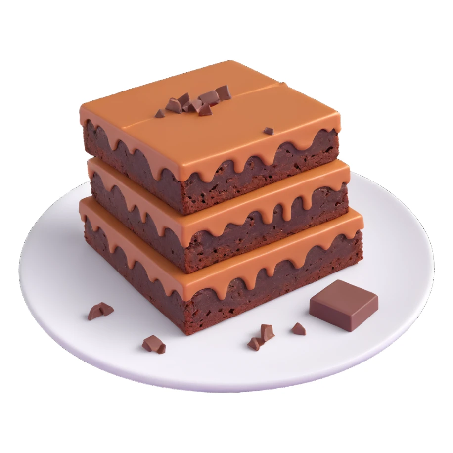 chocolate brownie with fudge sticker