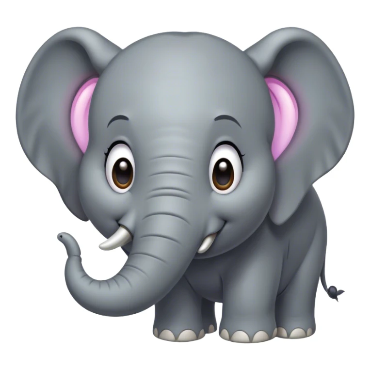 Cinematic Comical Elephant Portrait Emoji, Head tilted dramatically with an exaggeratedly amused expression, featuring a striking gray hide with whimsical wrinkles and wide, expressive eyes full of playful disbelief, Simplified yet hilariously expressive features, highly detailed, glowing with a slightly sassy glow, high shine, dramatic yet playful, stylized with an air of cheeky mischief, bright and endearing, soft glowing outline, capturing the essence of a spirited and over-the-top elephant, so meme-worthy it feels like it could trumpet its way into internet fame instantly! sticker