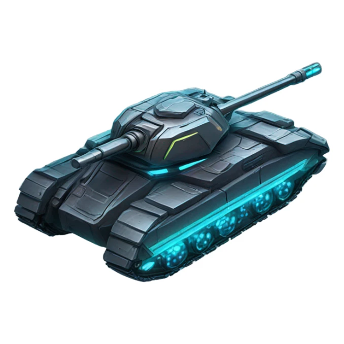 futuristic tank with neon lights sticker