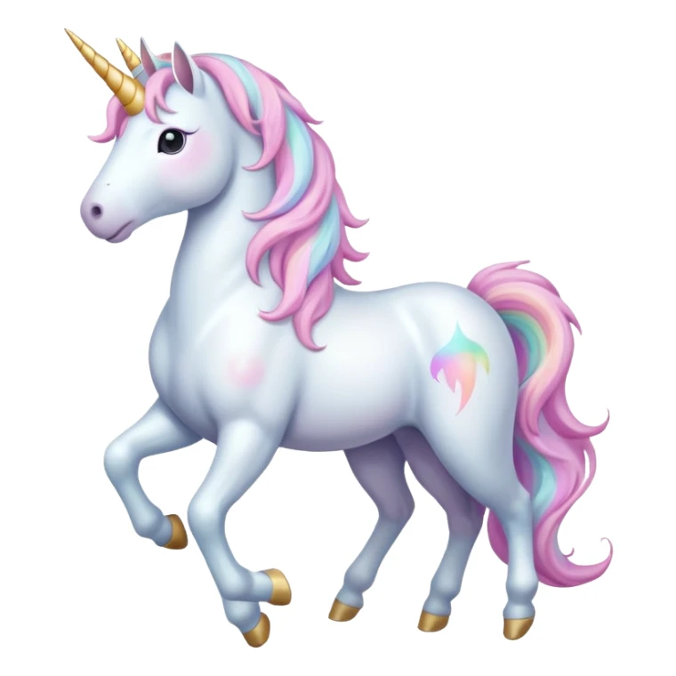 Fullbody White unicorn with pastel color mane  sticker