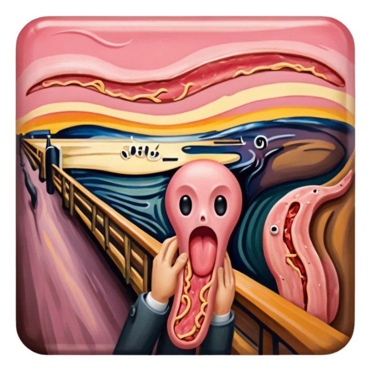 Edvard munch The Scream painting with SPAM MEAT landscape  sticker