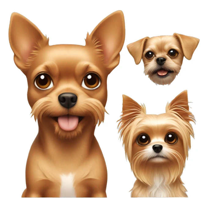 two dogs, one a light red Chihuahua, the other a Yorkshire Terrier sticker