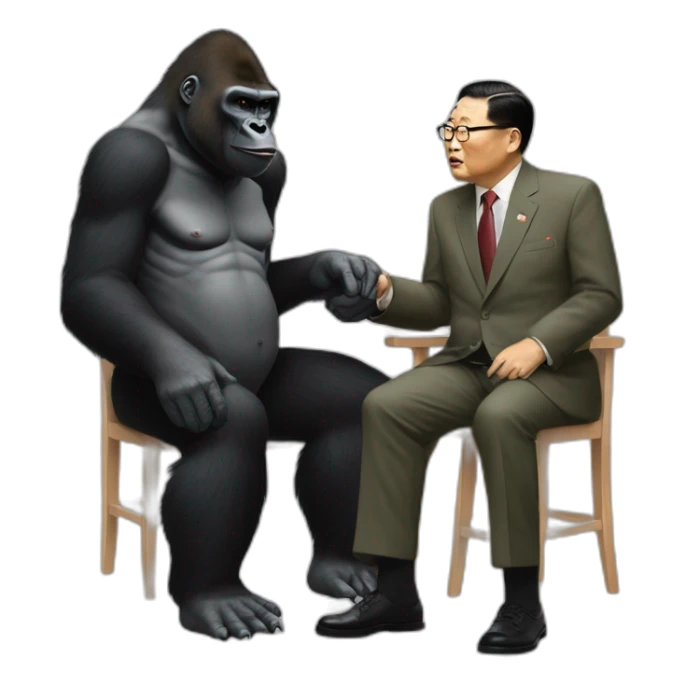 Gorilla meeting supreme leader Kim Yong UN sticker