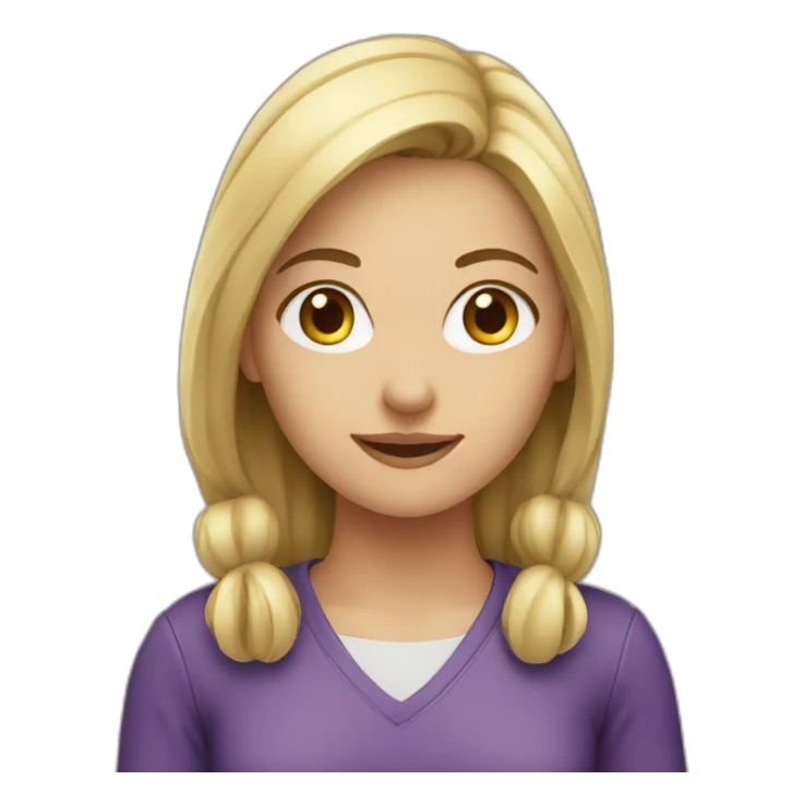 caucasian girl working sticker