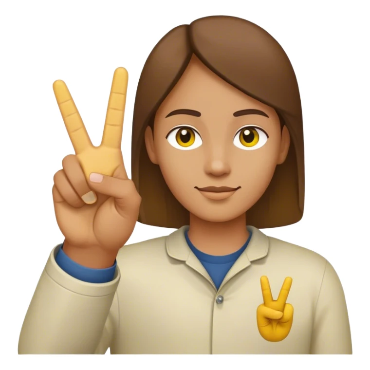 "Right yellow hand Peace sign but with thumb extended out sticker