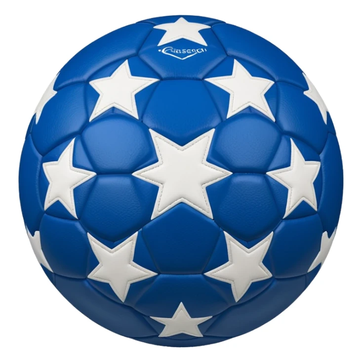 blue stars champions league soccer ball sticker