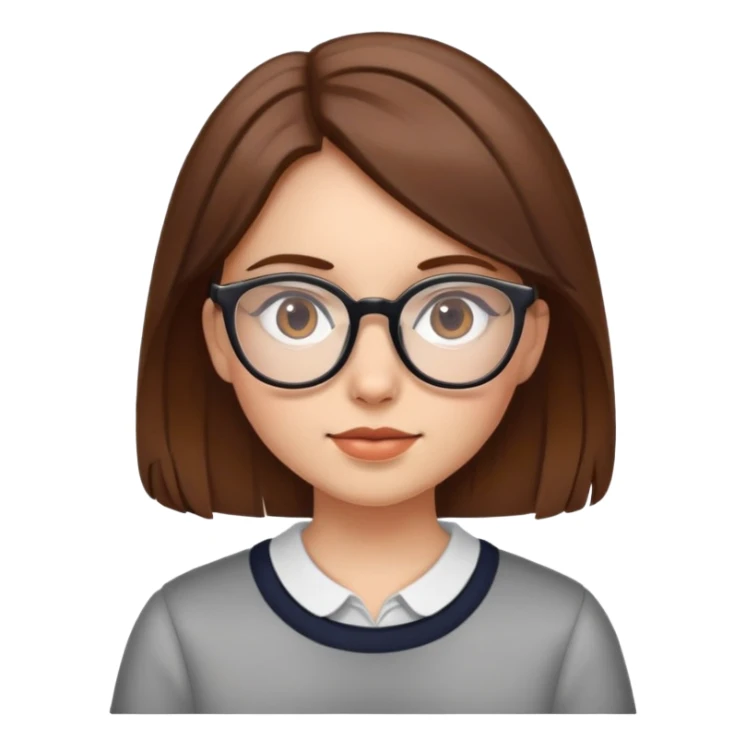 girl with glasses and brown hair sticker