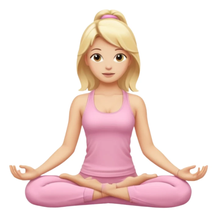 blonde yoga girl light pink clothes n sticker