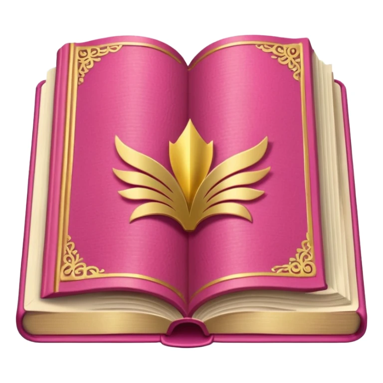 An open pink book, details in border
 sticker