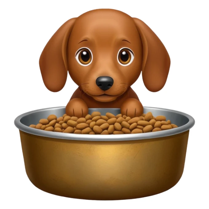dachshund eating dog food sticker