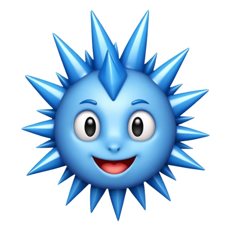 Blue tick with spiky sides sticker