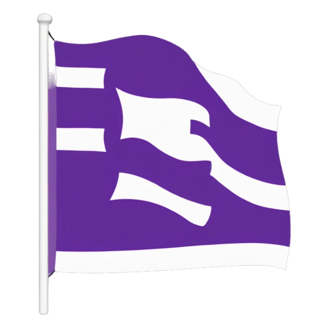 Purple flag that says EAST sticker