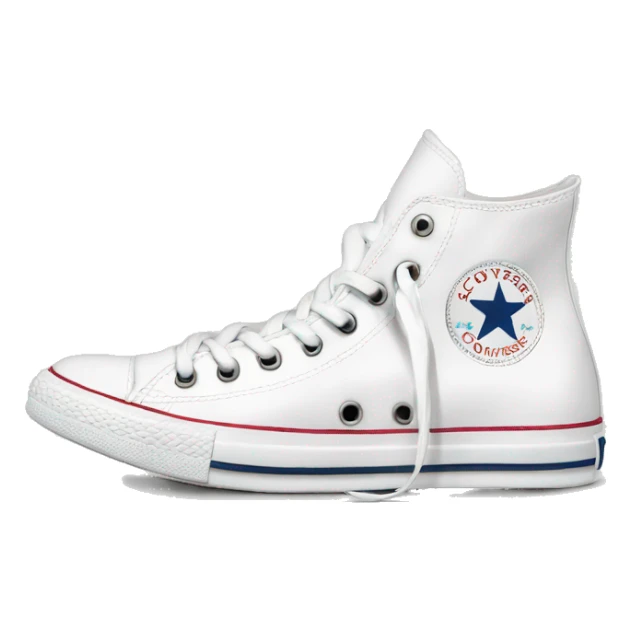 Side view of white converse low top all star sticker