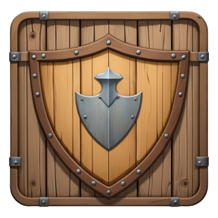 shield made of wooden planks sticker