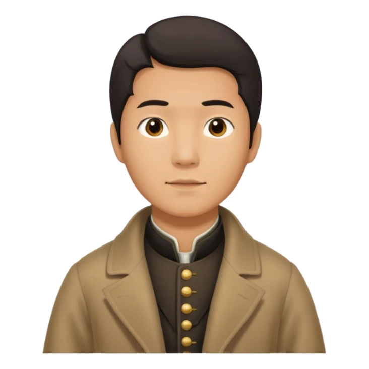 asain man in 1800s sticker