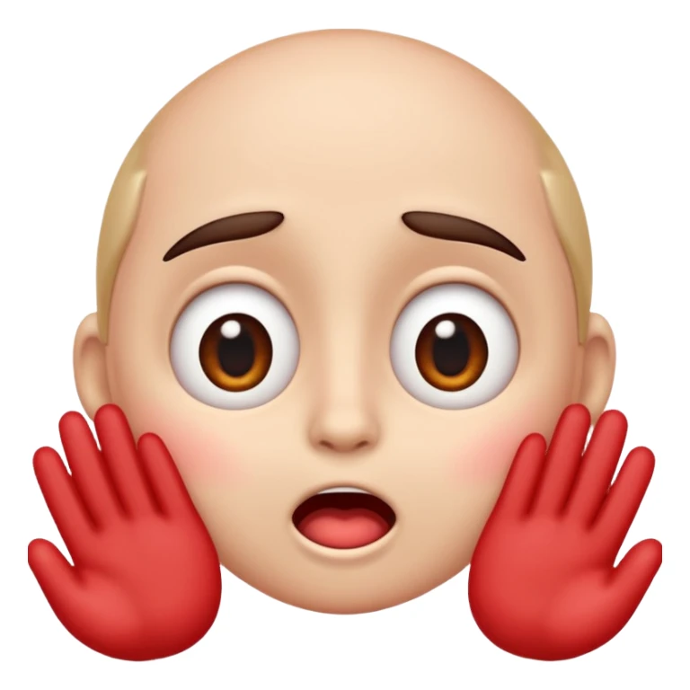 An emoji with wide eyes, red blushing cheeks, a small open mouth (like saying “uh-oh”), and an awkward or surprised expression. Optional: hands near the face. sticker