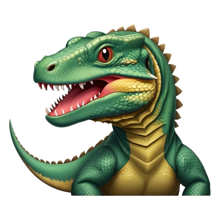A komodo dragon with scaly skin and a forked tongue, reptilian predator sticker