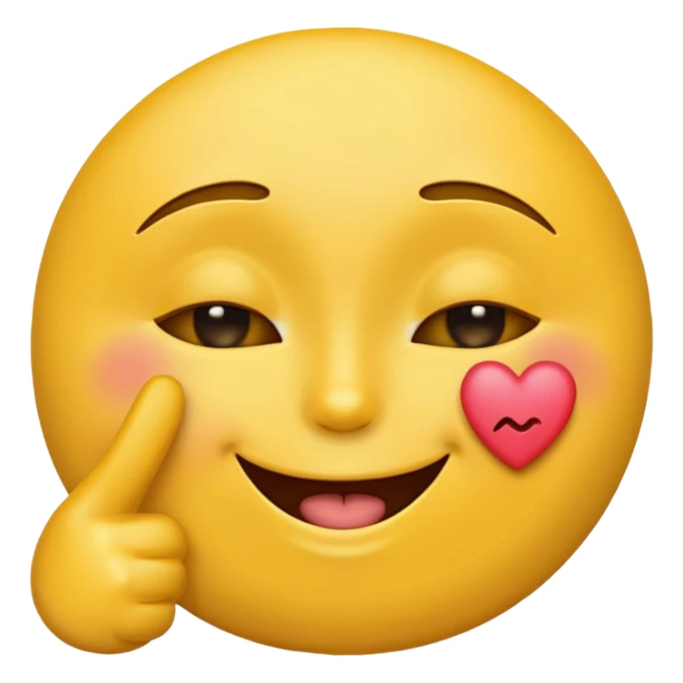 yellow kissy face emoji with a peace sign sticker
