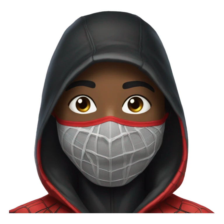 miles morales spiderman only face with mask n and a hoodie sticker