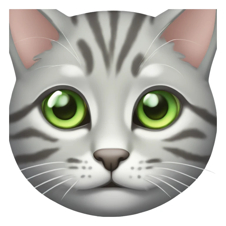 Cute light grey tabby cat light green eyes  sticker