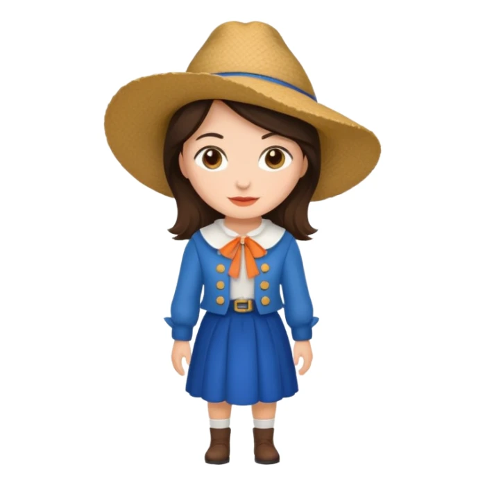 brunette woman with dutch clothing sticker