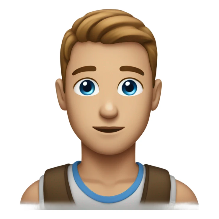 person with blue eyes brown and short bro sticker