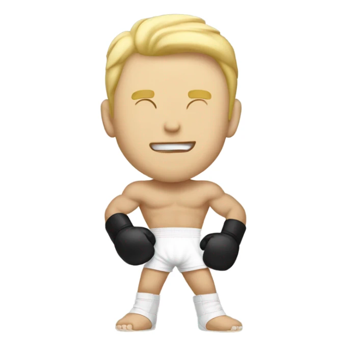 Super kickboxer guy who is white with blond hair celebrating  sticker