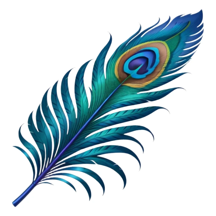 Make an peacock feather emoji. Like the reference image there is an peacock feather  sticker