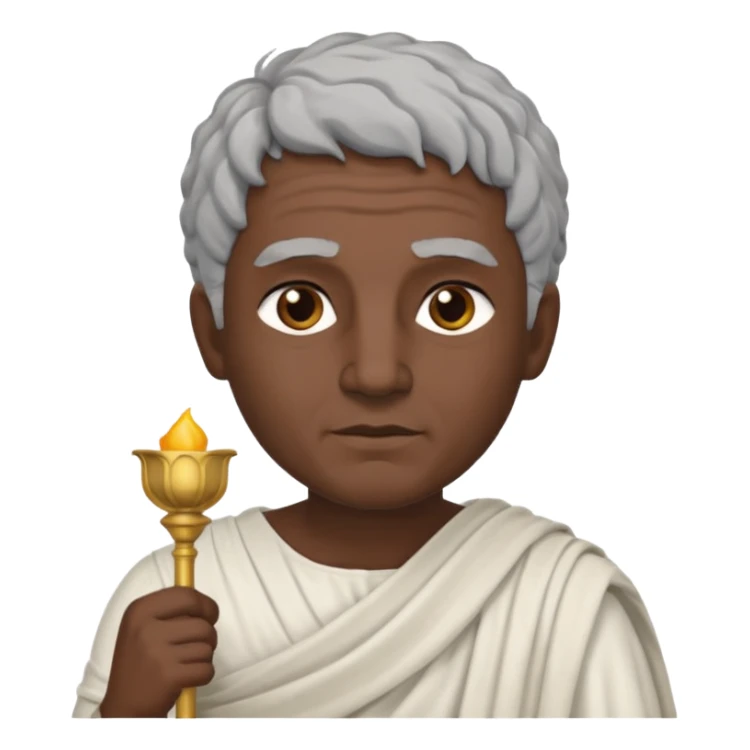 ancient greek writer with dark skin and grey hair sticker