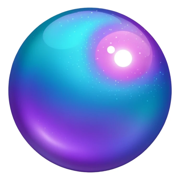 glitter purpel cian little ball sticker