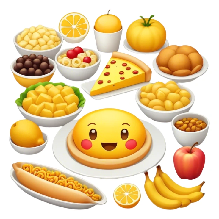 Yellow cation sign with a lot of food sticker