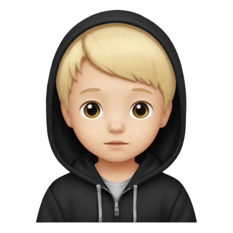 baby with blonde hair and black hoodie sticker