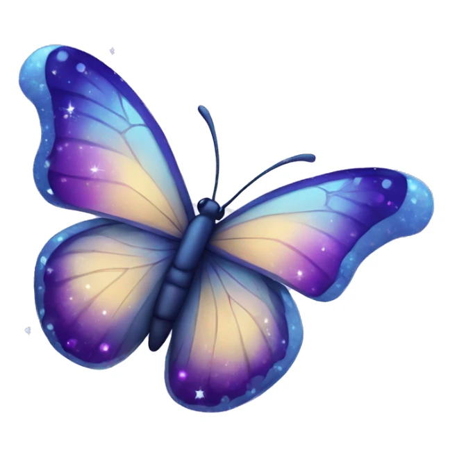 blue and purple butterfly with sparkles  sticker