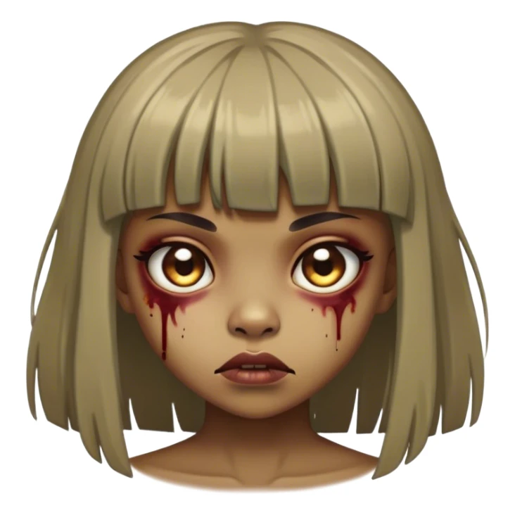 Zumbi girl with bangs  sticker