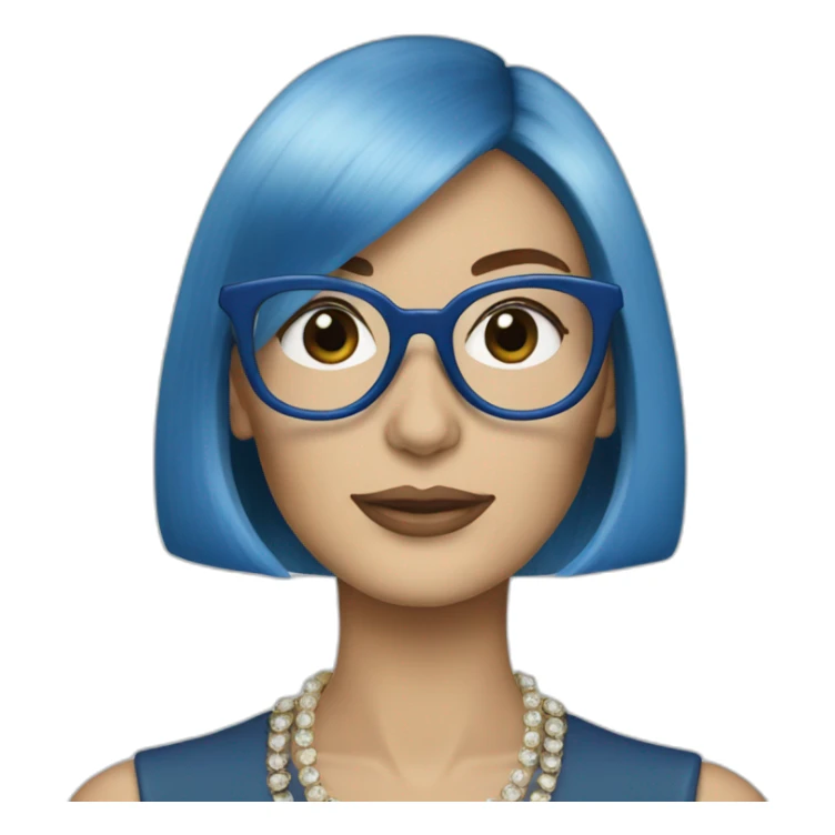 Anna wintour blue hair sticker
