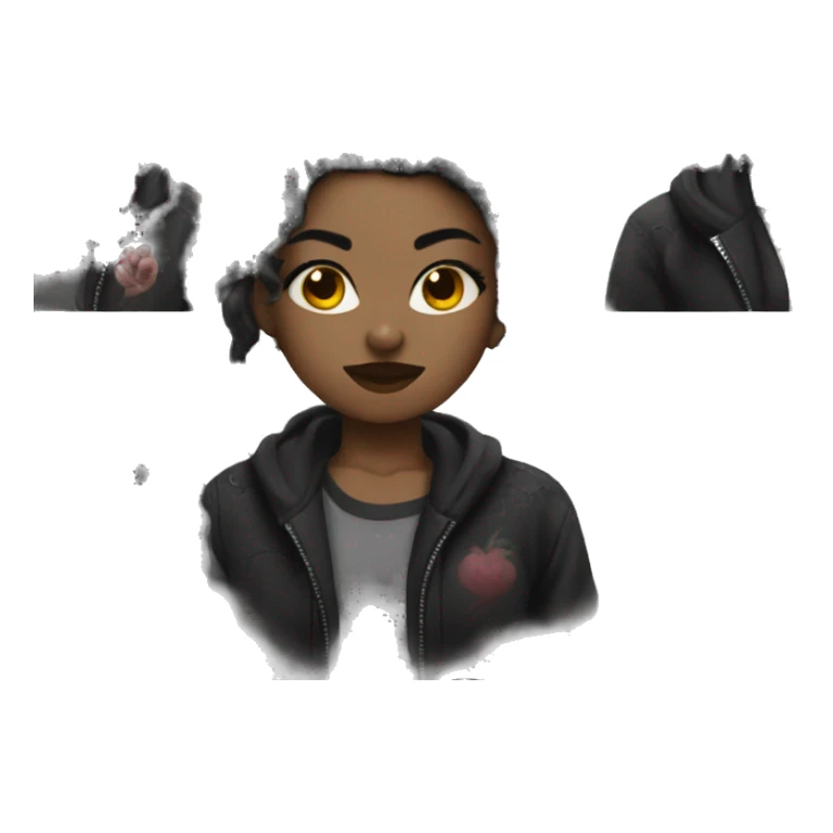 black girl with emo hair, tattoos, and piercings  sticker