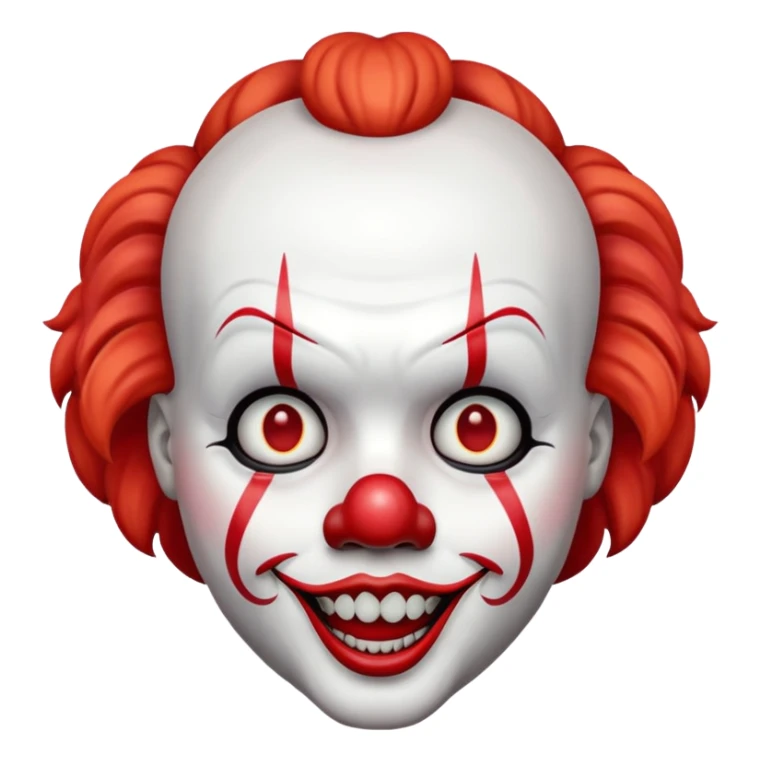 Create a emoji of pennywise.with exact red markings sticker