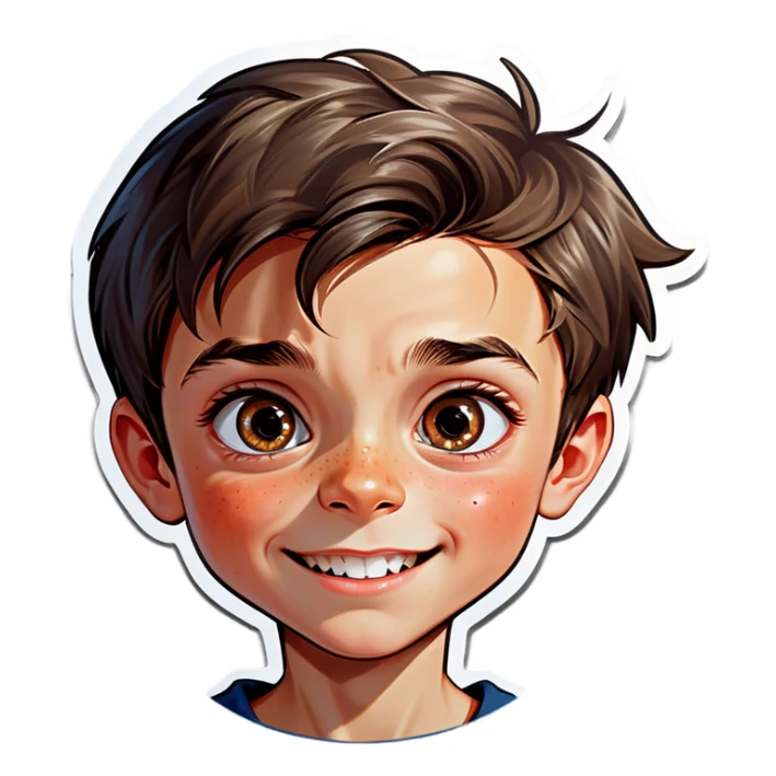 realistic portrait of a boy sticker