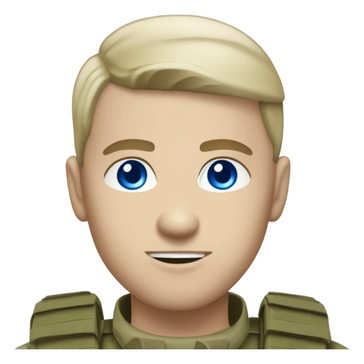 Military commando White skin blue eyes sticker