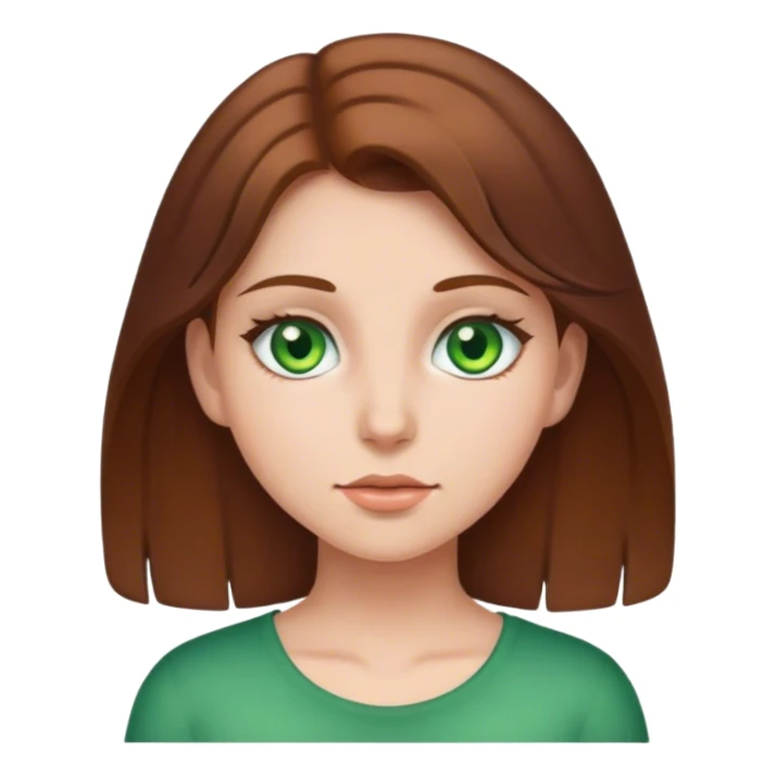 Girl with brown hair and green eyes  sticker